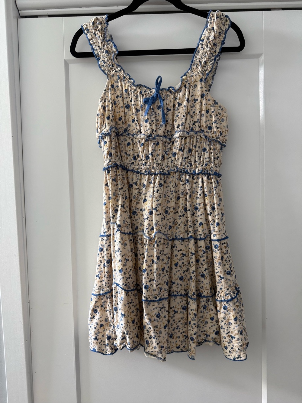 Floral Cream and Blue Sundress